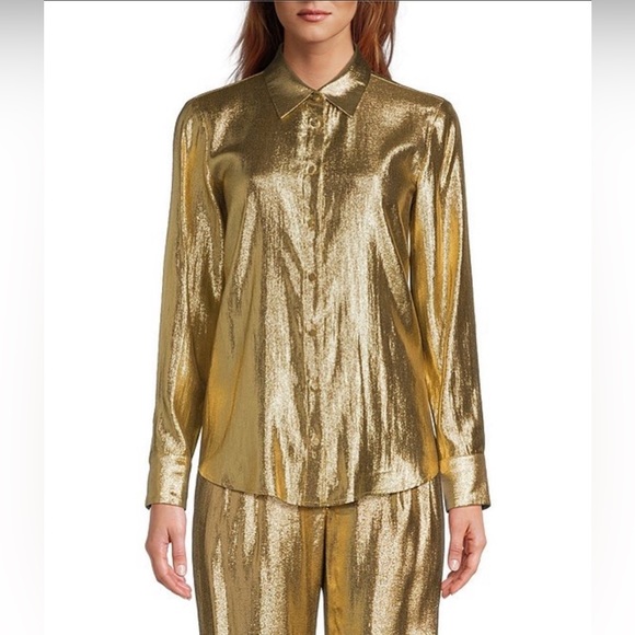 ANTONIO MELANI Tops - Antonio Melani Women’s Kenzie Metallic Long Sleeve Blouse